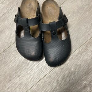 Birkenstock Black Slippers with Cork Footbed